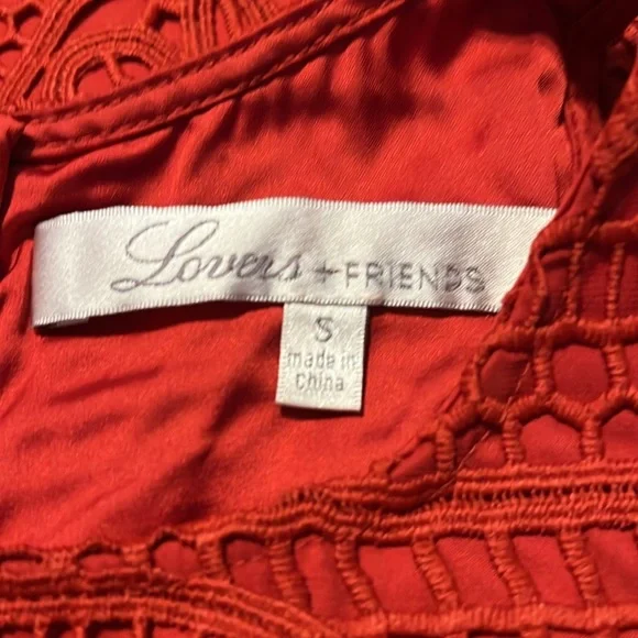 Lovers and Friends Caspian Red Lace Shift Dress - Picture 9 of 11